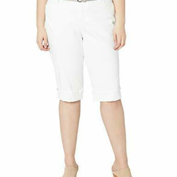 *Gloria Vanderbilt White Belted Skimmer Crop Pants - Picture 4 of 6